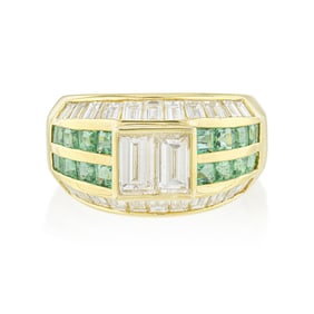 Emerald and Diamond Ring