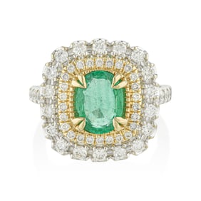 Emerald and Diamond Ring