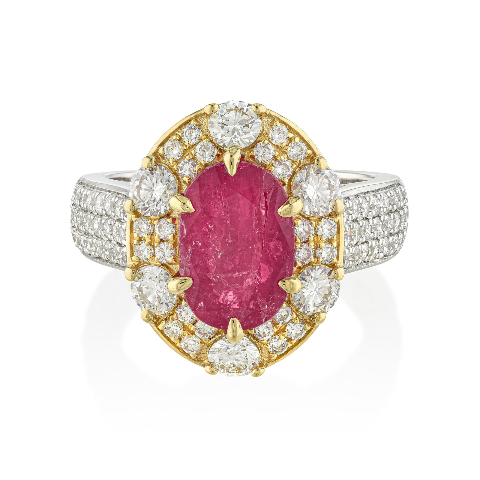 3.26-Carat Burmese Unheated Ruby and Diamond Ring, AGL Certified (1 of 3)