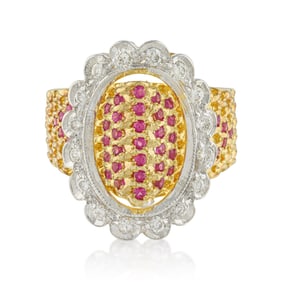 Ruby and Diamond Buckle Ring