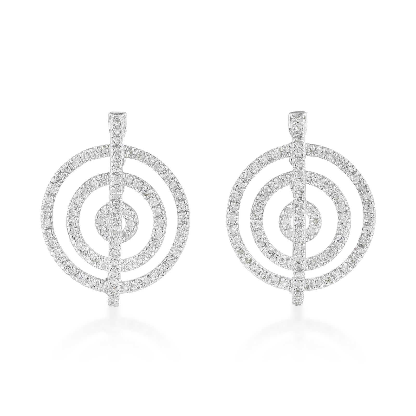 Concentric Circle Diamond Earrings (1 of 2)