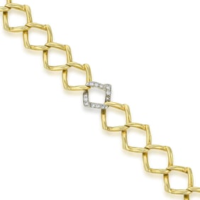 Tiffany & Co. Paloma Picasso Vintage Gold Link and Diamond Bracelet