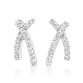 Diamond "X" Motif Earrings