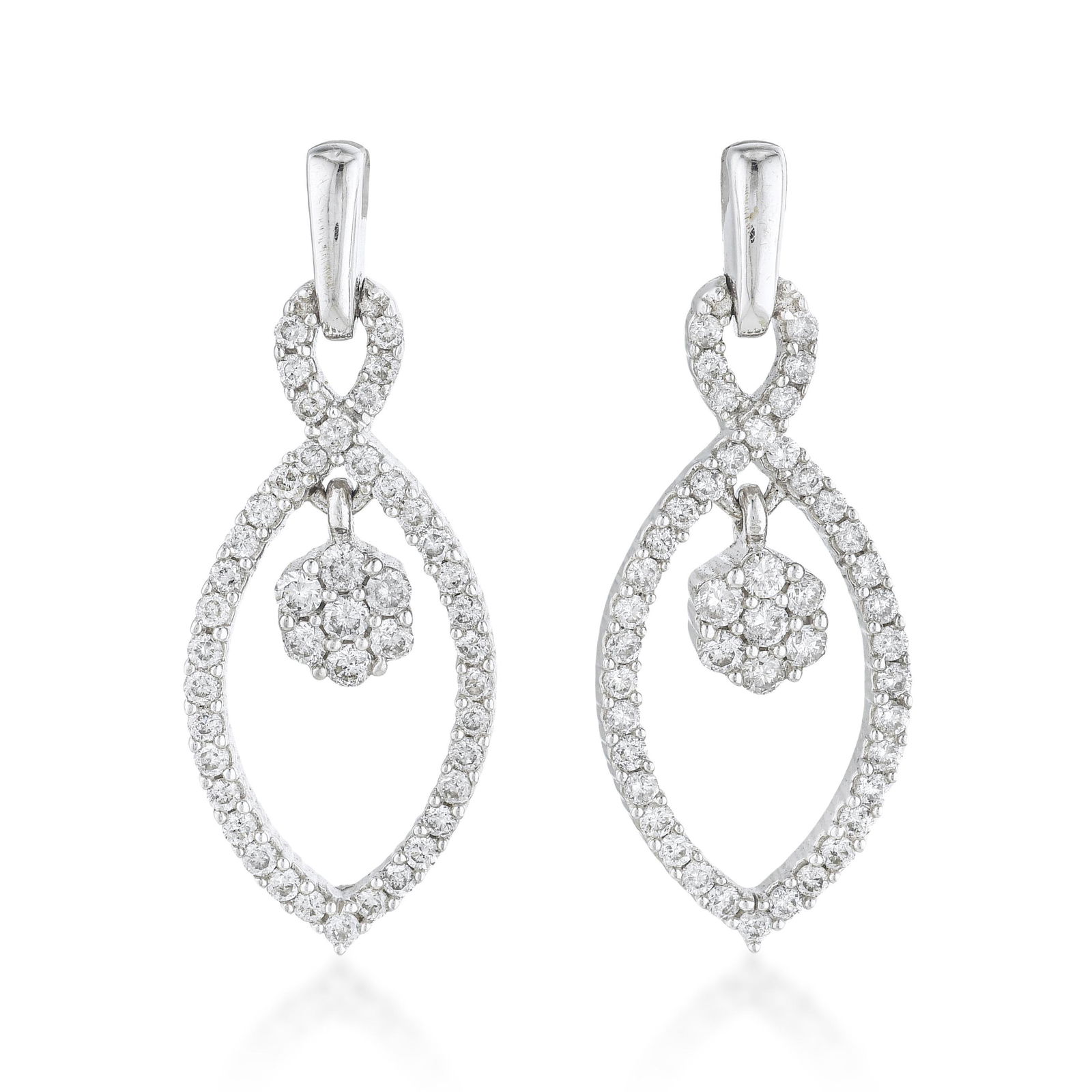 Diamond Fleurette Drop Earrings (1 of 2)