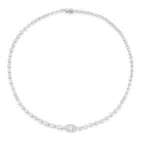 Elegant Fancy-Shape Diamond Line Necklace