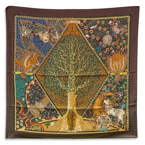 Hermes "Axis Mundi" Silk Scarf, Designed by Christine Henry