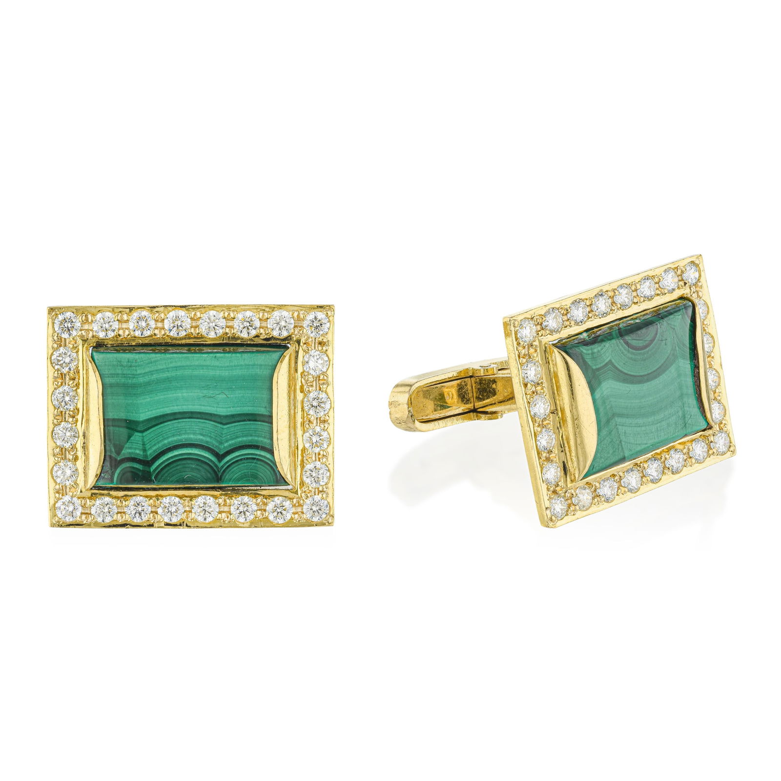 Malachite and Diamond Cufflinks (1 of 2)