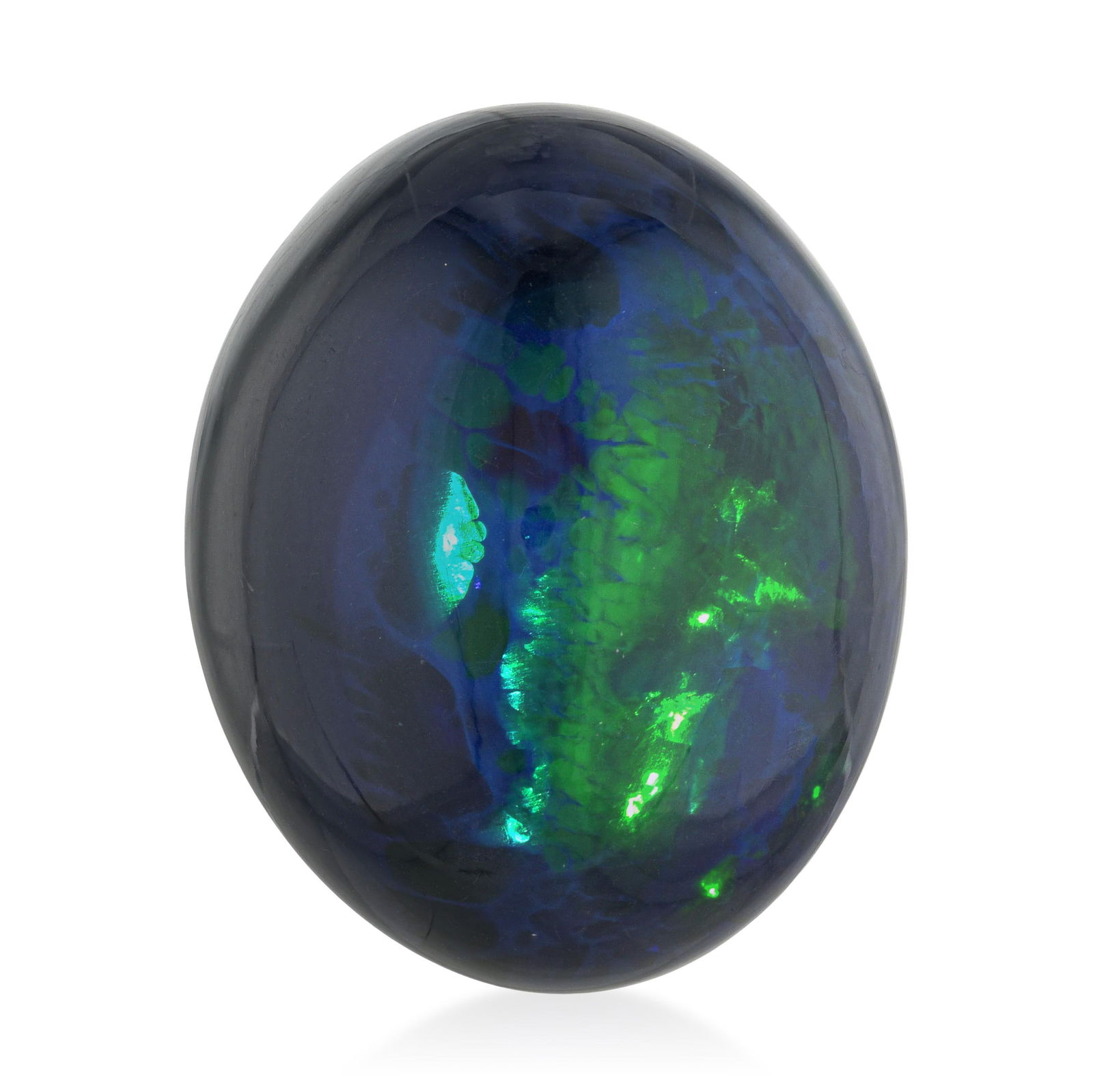 35.70-Carat Oval Opal Cabochon: Summary of Key Characteristics • Gemstone(s): 35.70-Carat Oval Opal Cabochon • Measurements: 25.8mm L x 21.2mm W x 14.8mm H • Condition: In excellent condition. Global Shipping