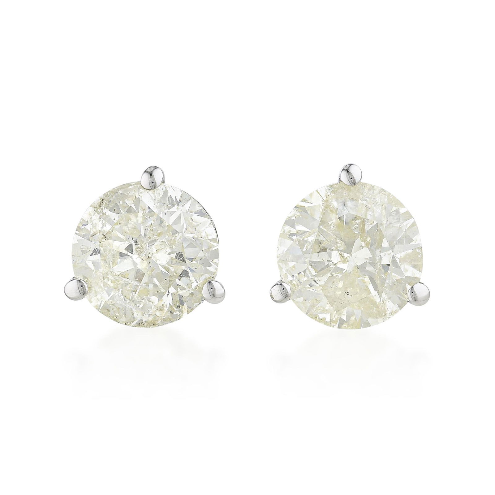 3 Prong Martini Diamond Studs (Approx. 3.00 CTW) - 2