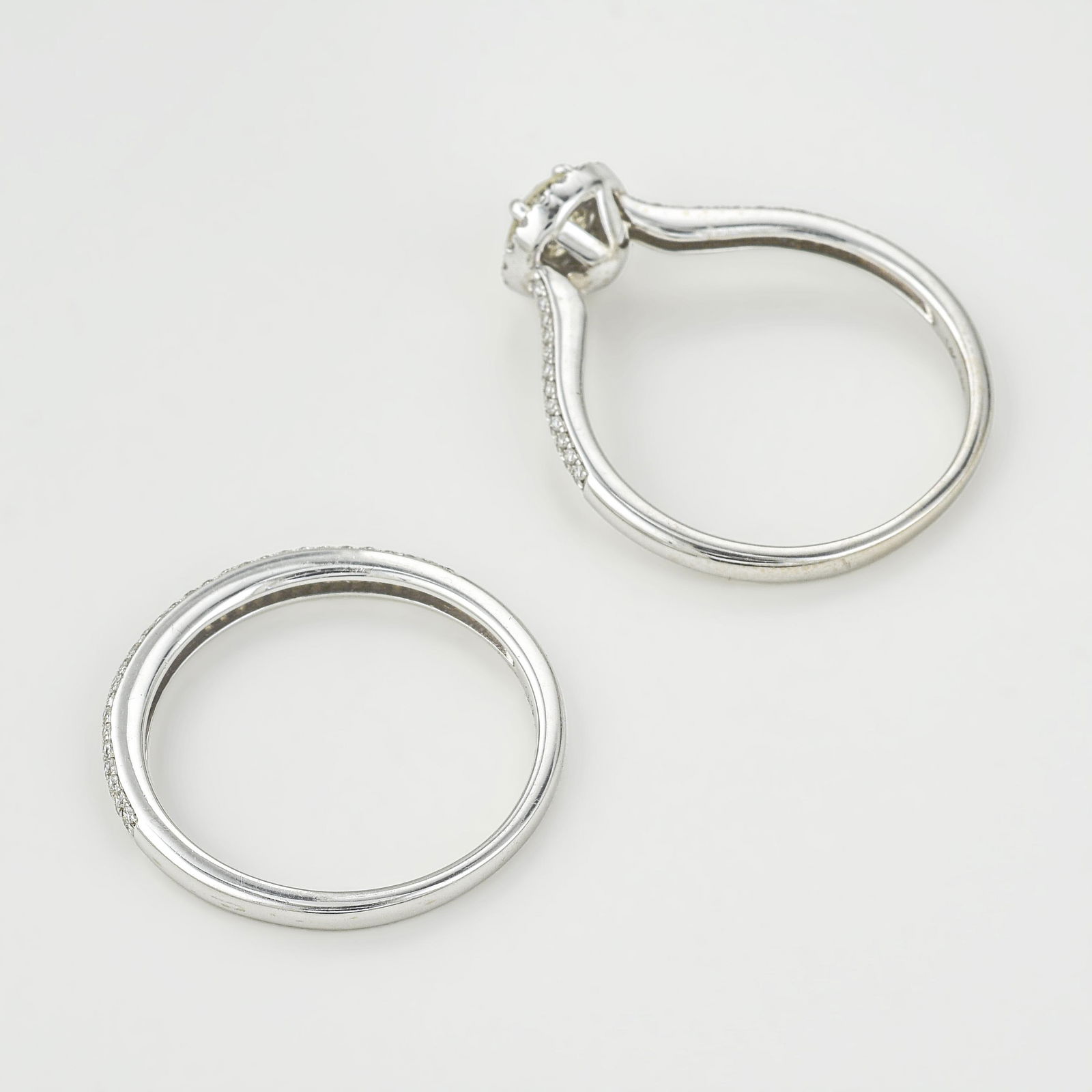 Diamond Engagement Ring and Wedding Band Set - 2