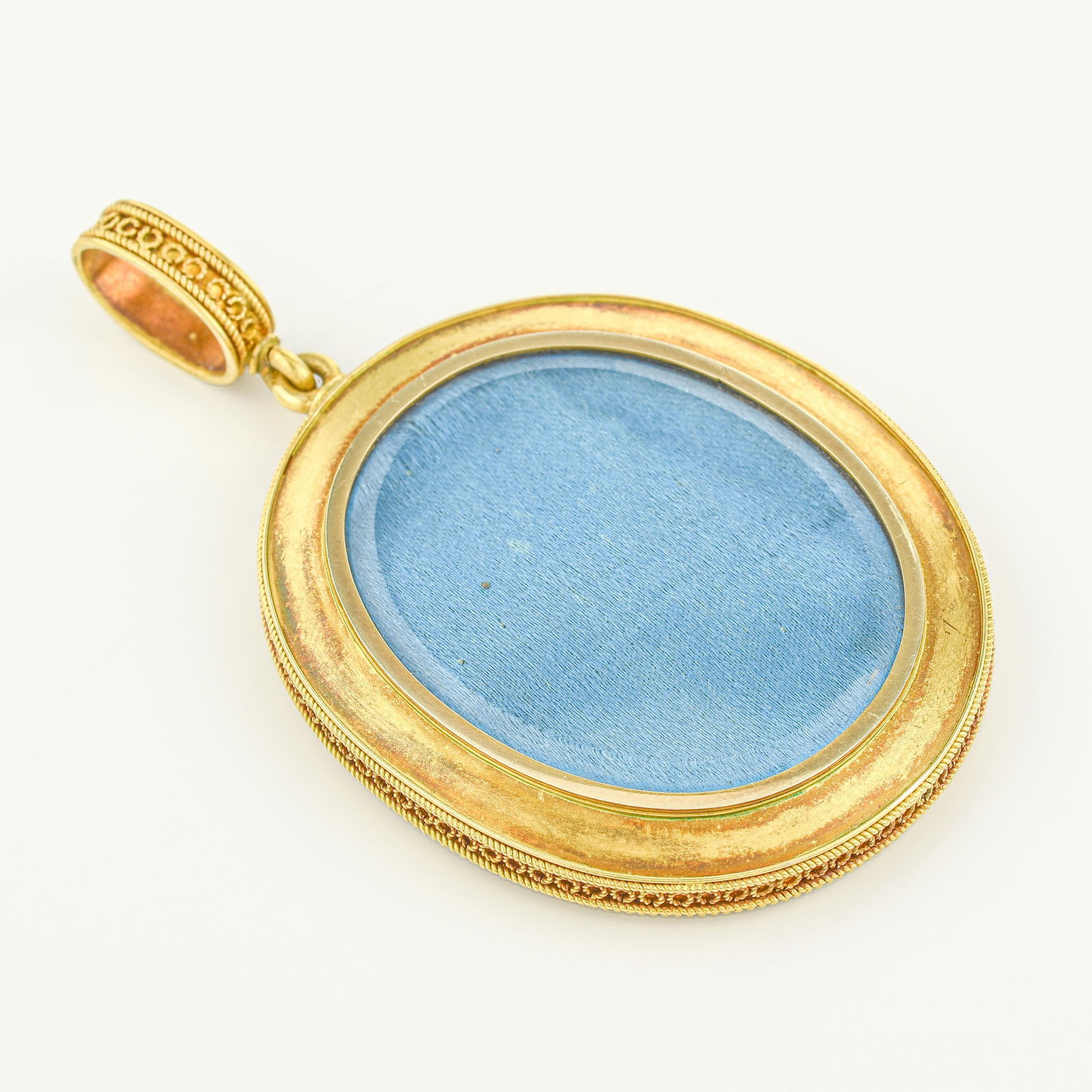 Etruscan Revival Gold Enamel Portrait Locket/Pendant C1876 - 2