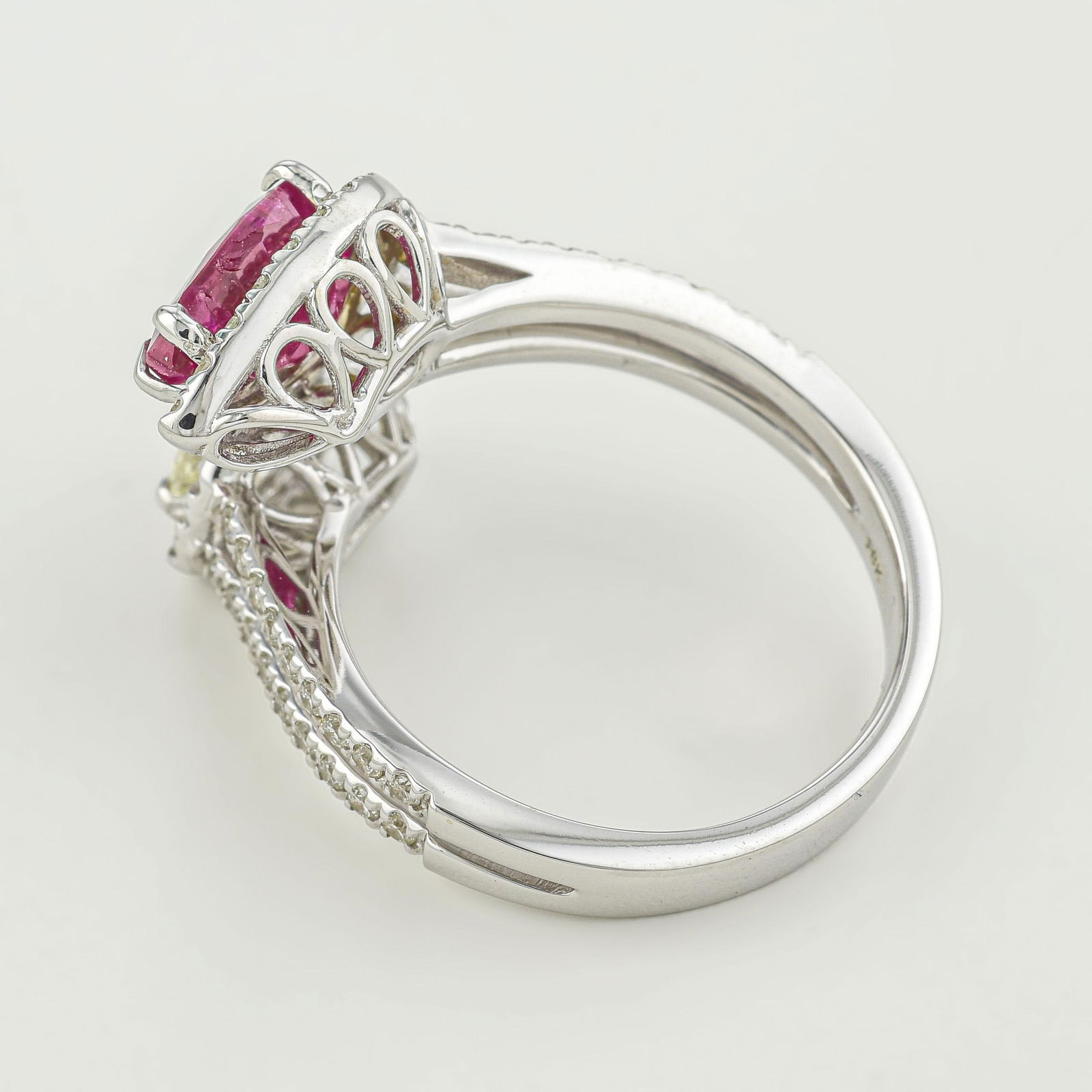 2.02-Carat Burmese Unheated Ruby and Diamond Bypass Ring, AGL Certified - 2