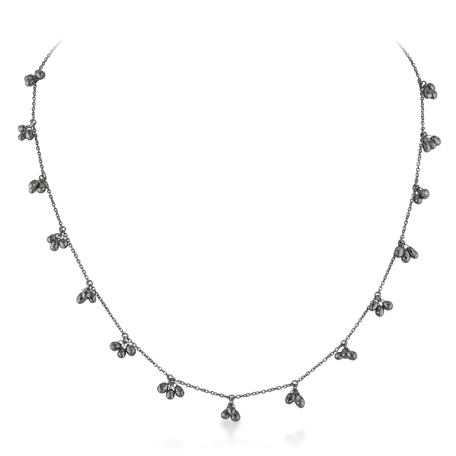 Black Diamond Drop Necklace - 2