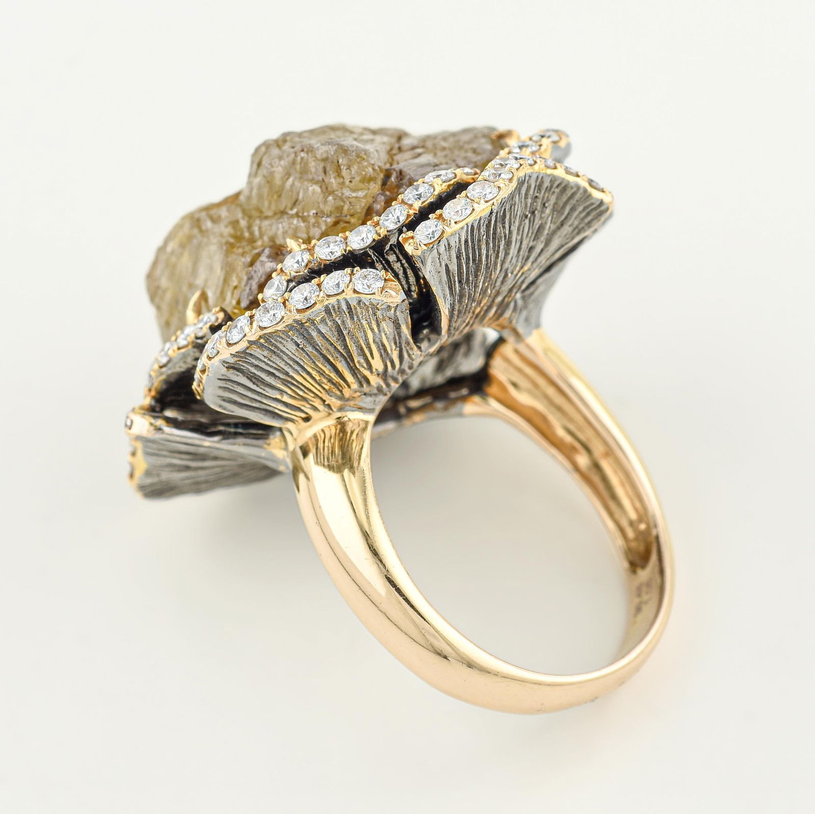 Rough Diamond Flower Ring - 3