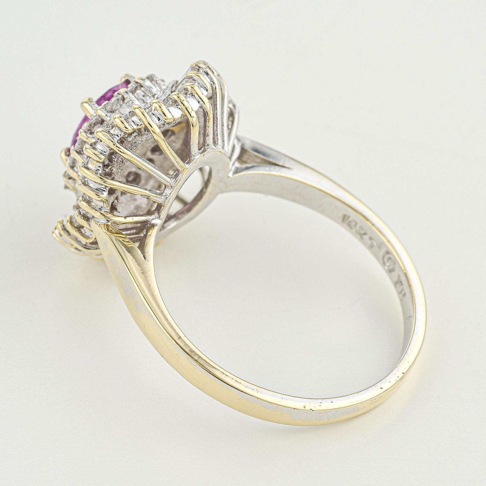 Pink Sapphire and Diamond Ballerina Ring - 2