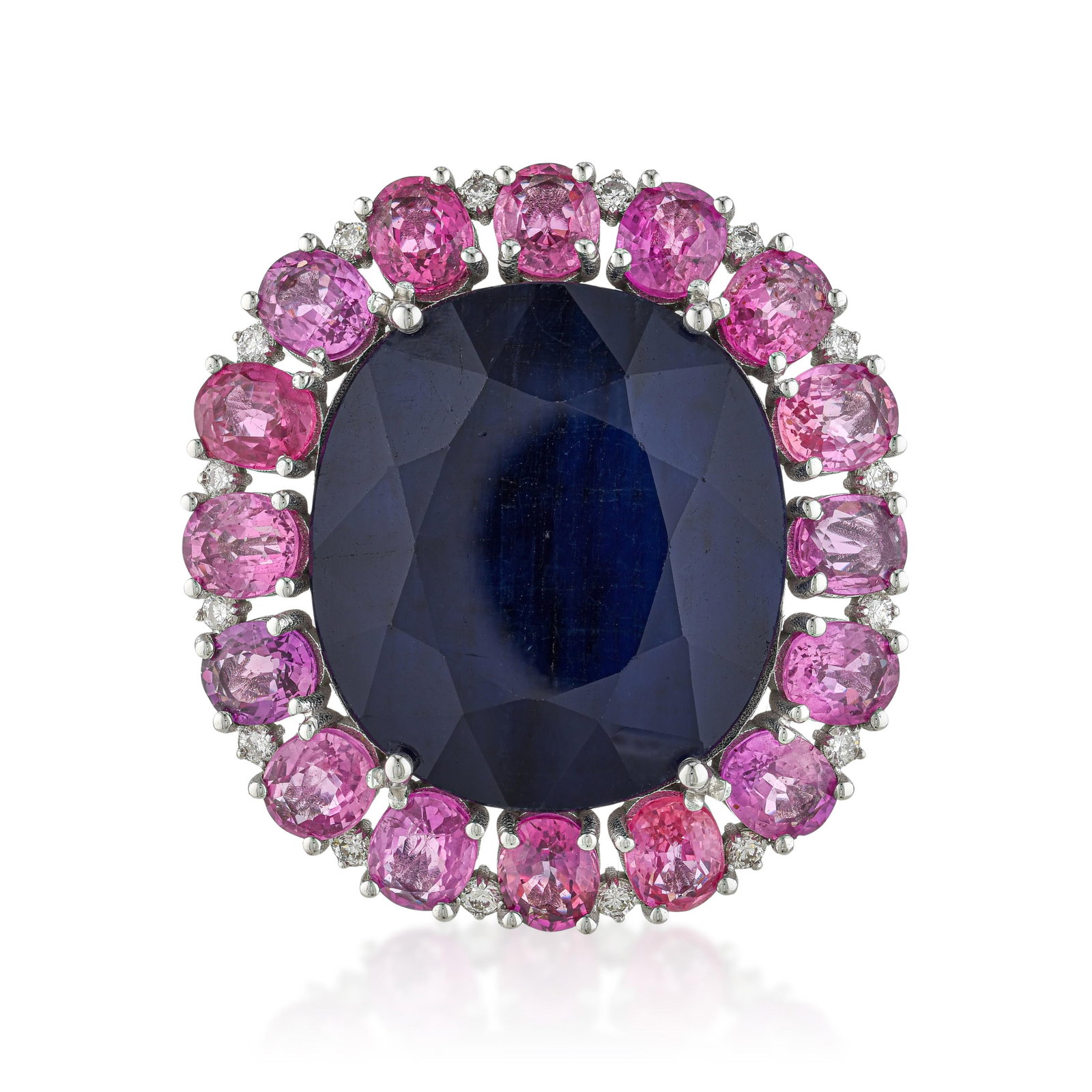 Sapphire Fancy Pink Sapphire and Diamond Ring (1 of 2)