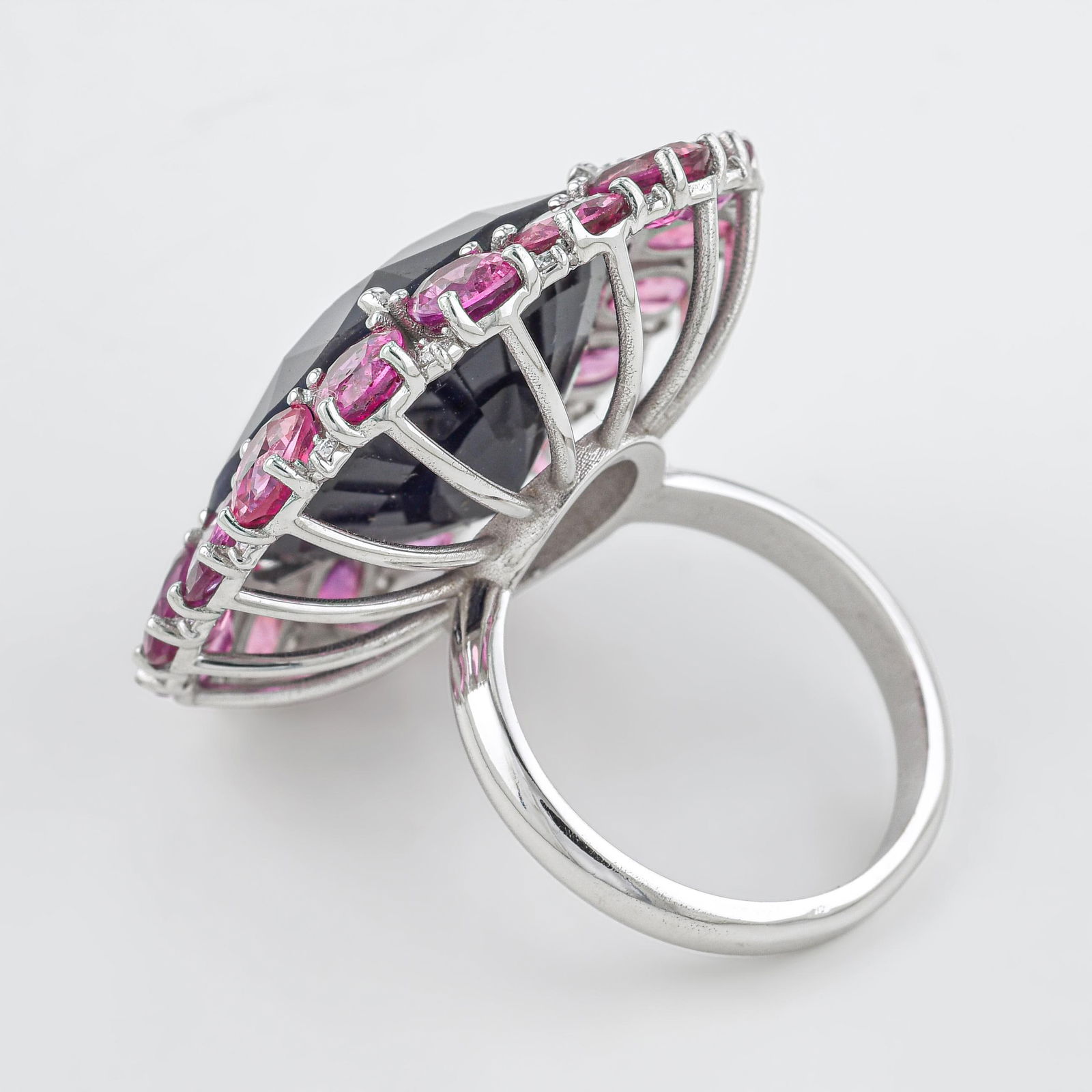 Sapphire Fancy Pink Sapphire and Diamond Ring - 2
