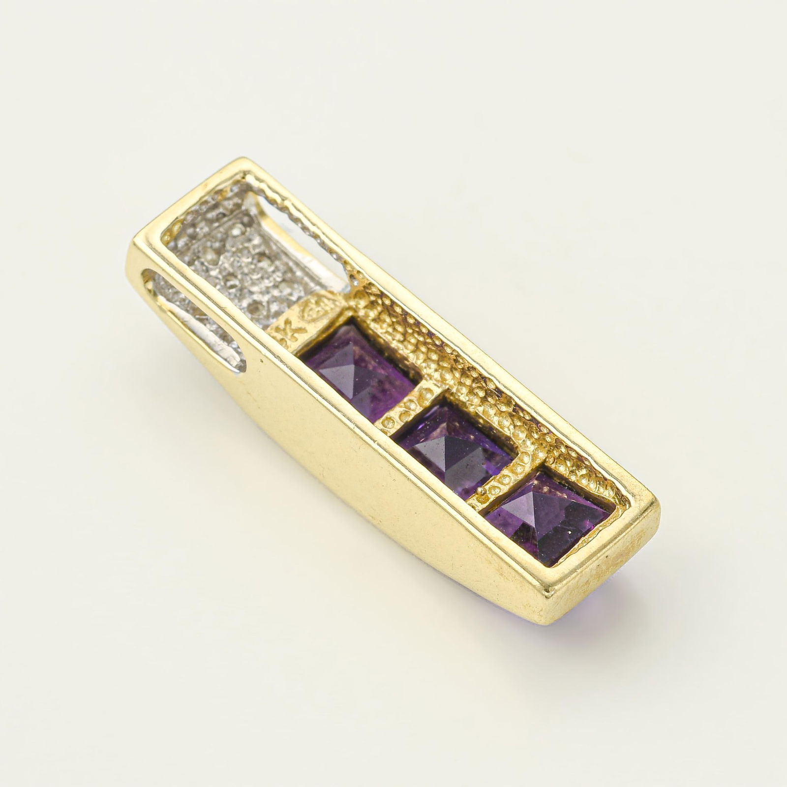 Amethyst and Diamond Pendant - No Reserve - 2