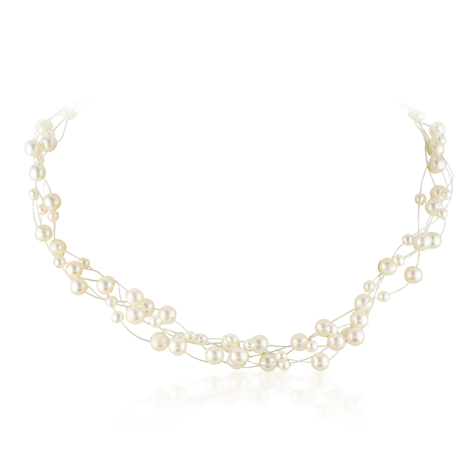 Pearl Necklace: Summary of Key Characteristics • Metal: 18K yellow gold • Gemstone(s): Round pearls approx. 2-5 mm each • Measurements: 15 inches long • Weight: 13.3 g. •