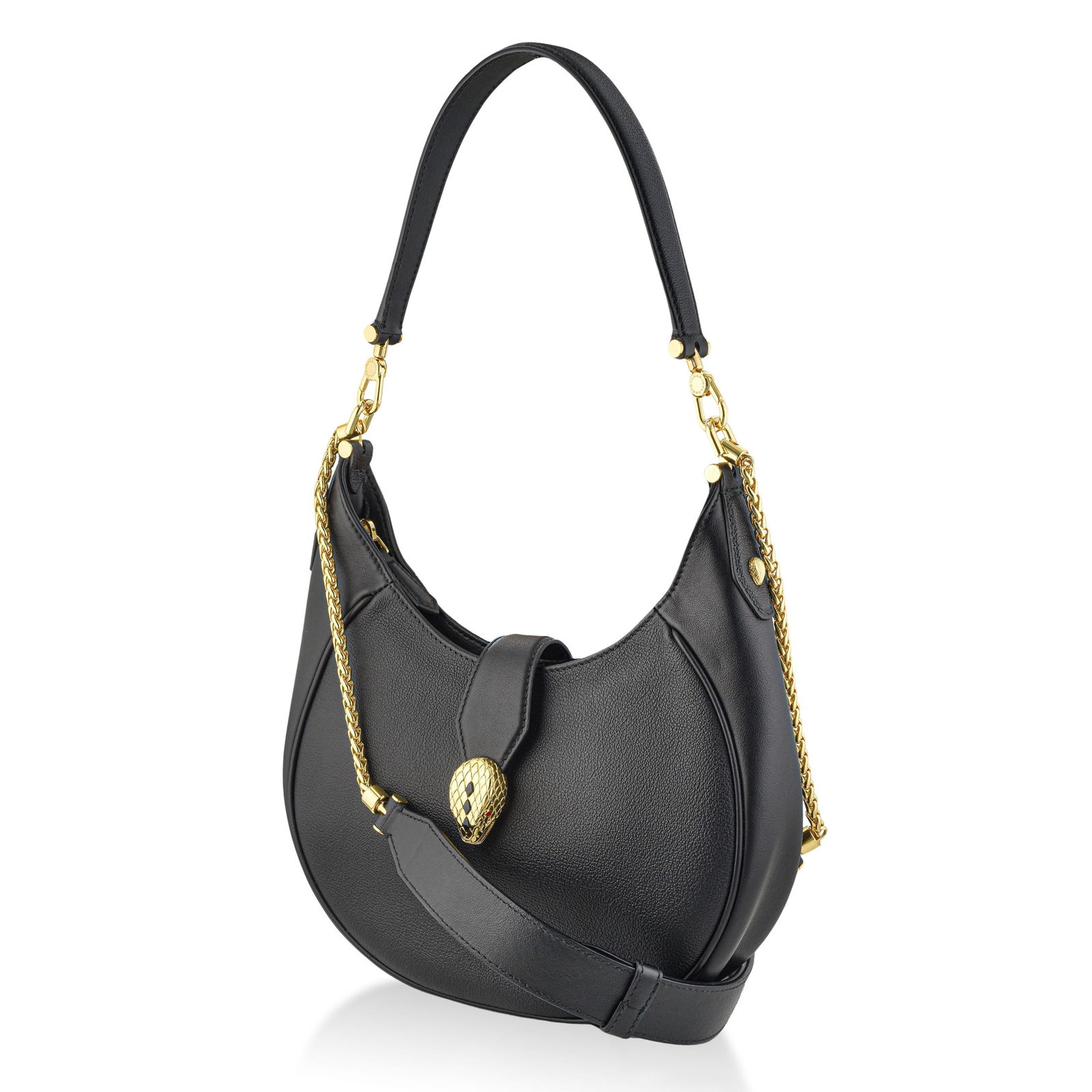 Bvlgari Serpenti Ellipse Shoulder Bag – Black Calf Leather - 2