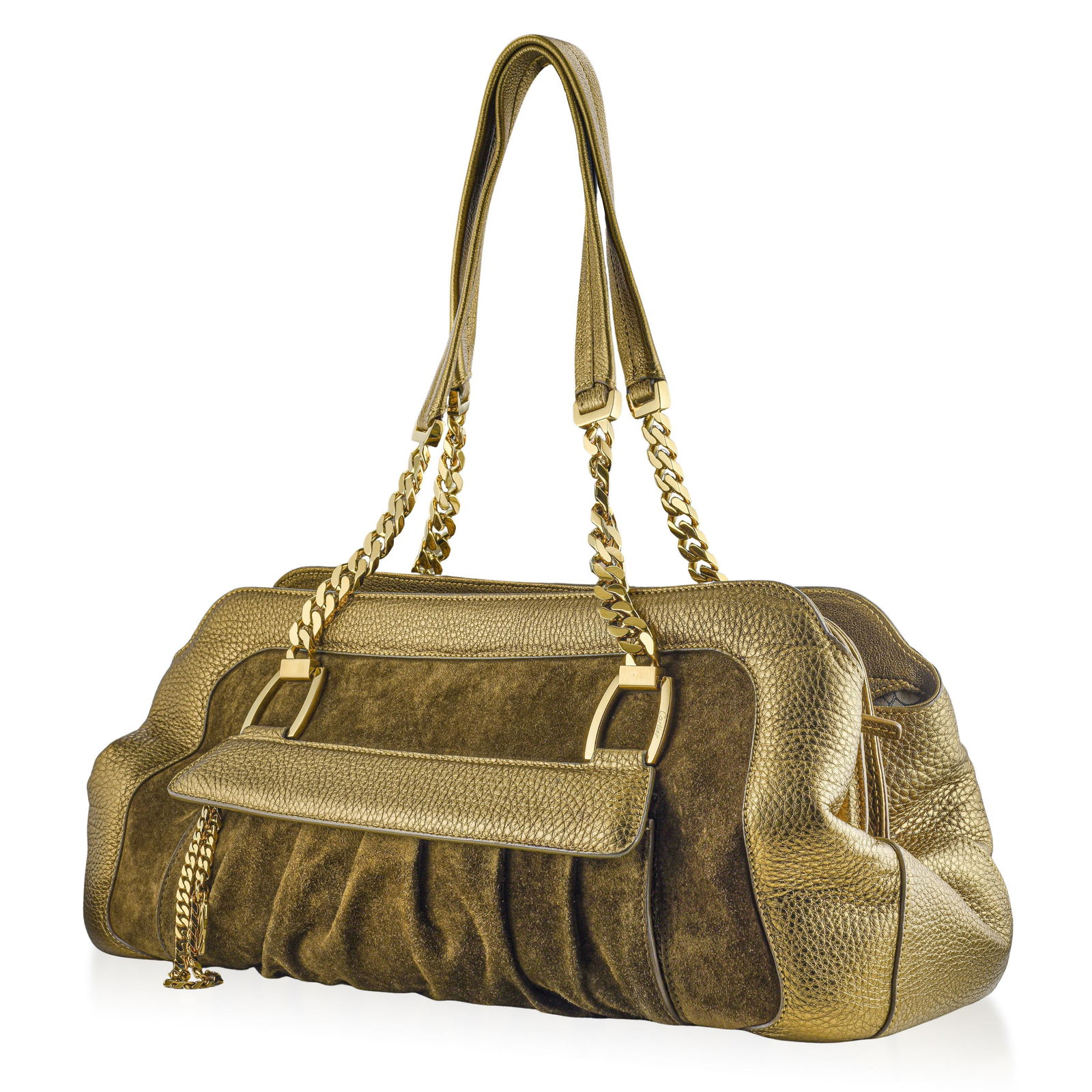 Cartier La Dona Shoulder Bag in Gold Suede and Leather - No Reserve - 2