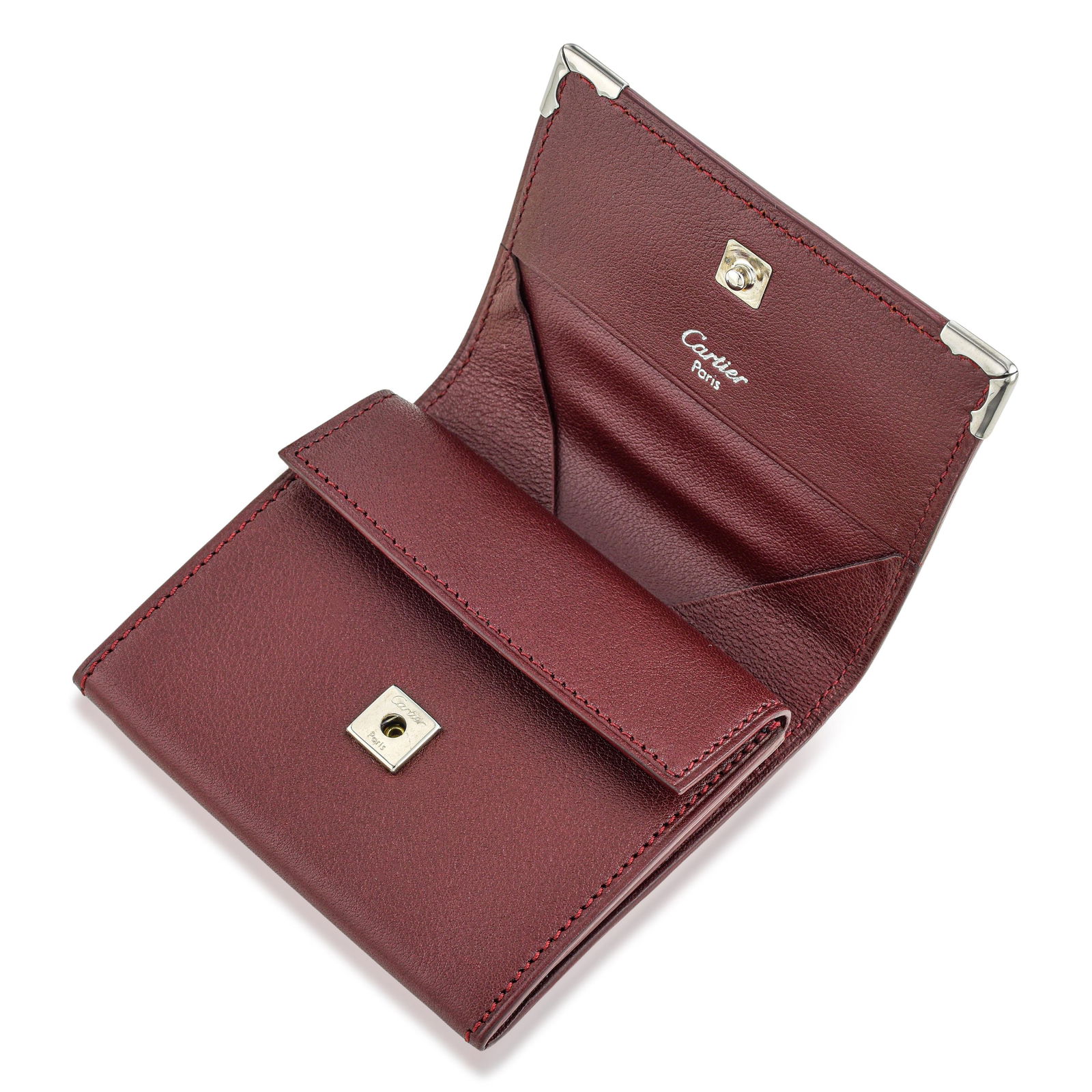 Cartier Must Coin Purse in Bordeaux Leather, with Box - No Reserve - 4