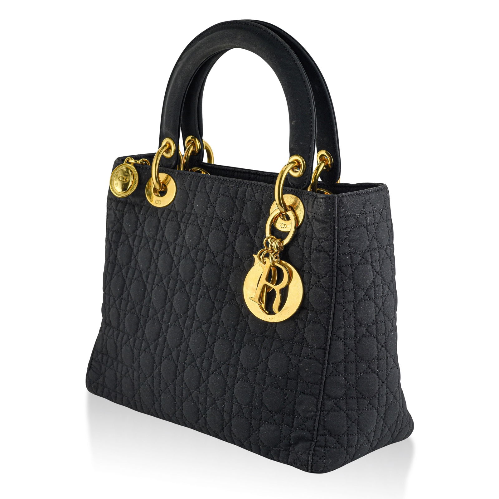 Christian Dior Medium Lady Dior Handbag - Black Nylon - No Reserve - 2