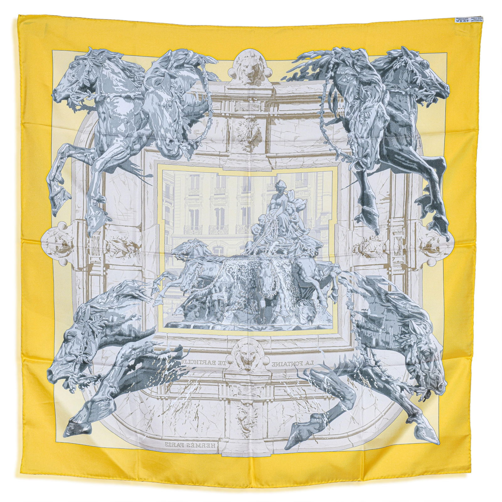Hermes La Fontaine de Bartholdi Silk Scarf, with Box - No Reserve - 2
