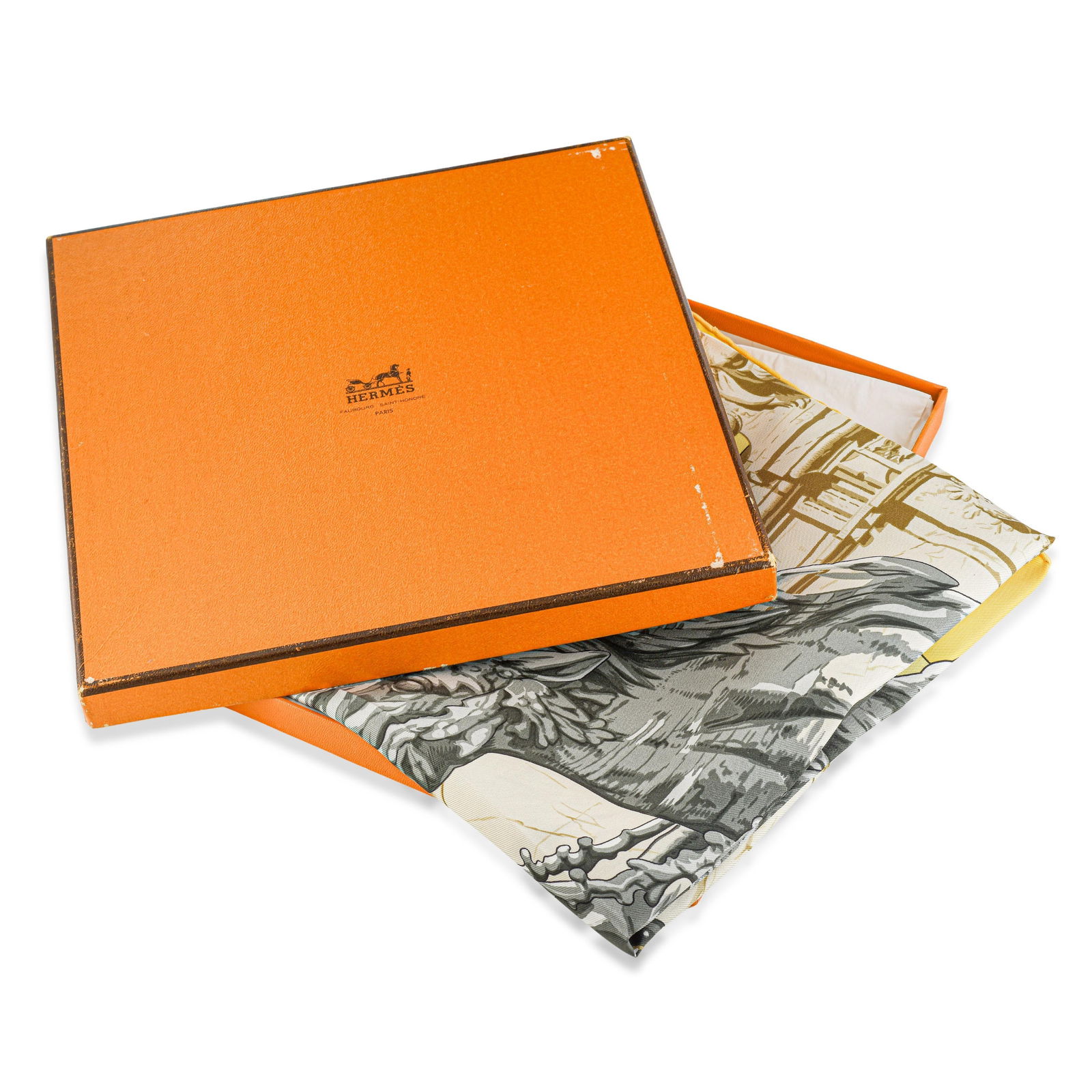 Hermes La Fontaine de Bartholdi Silk Scarf, with Box - No Reserve - 3