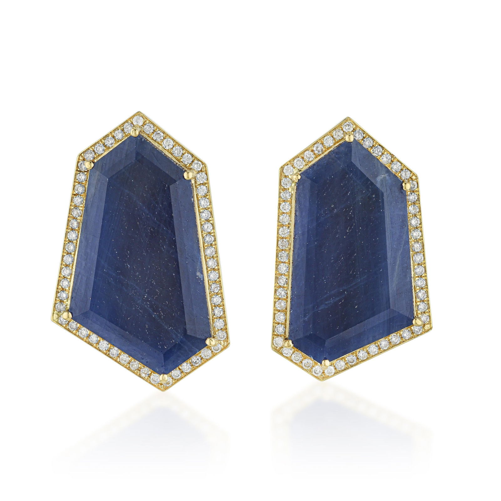 Fancy Cut Sapphire and Diamond Earrings (1 of 2)