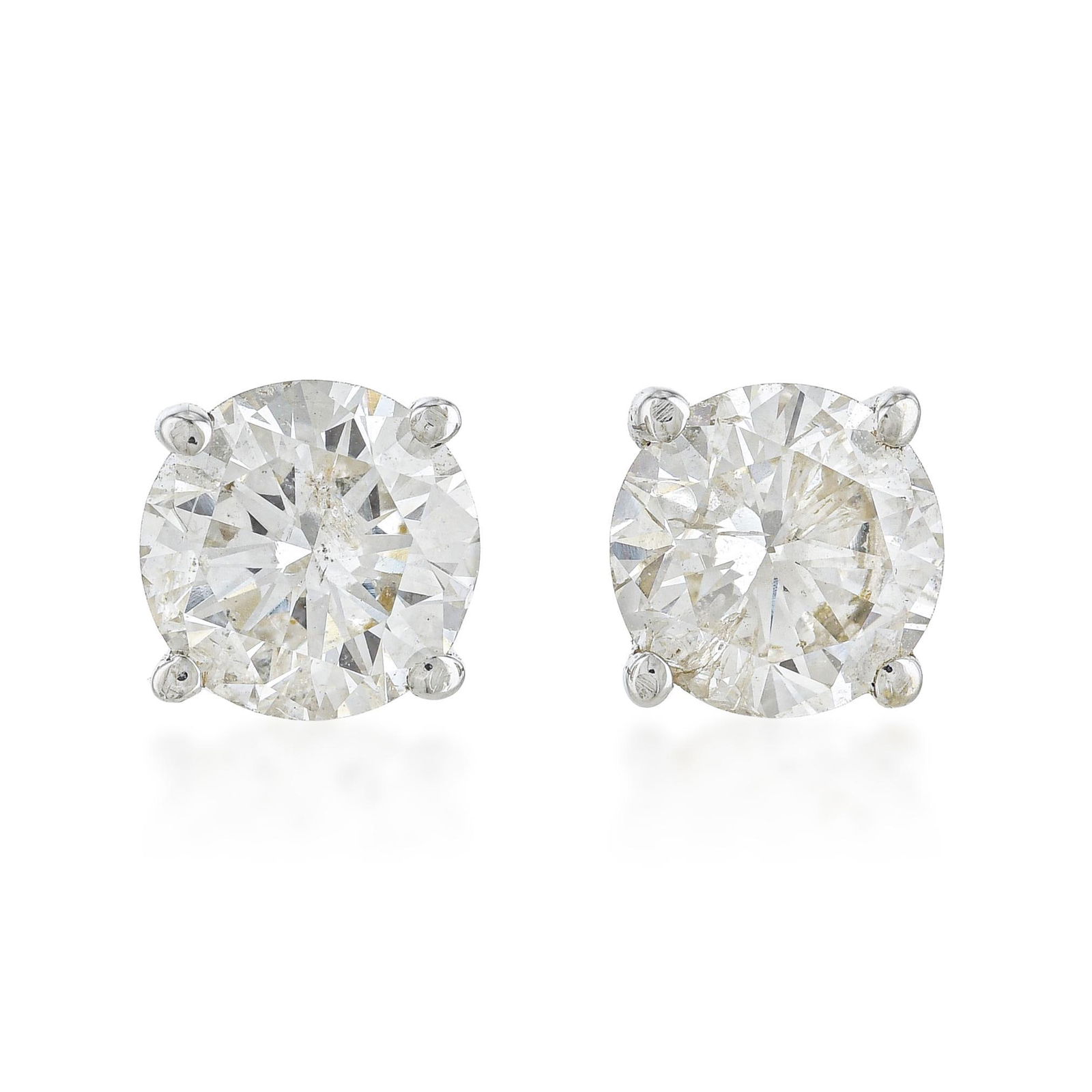 Diamond Stud Earrings (Approx. 0.77 CTW): G-H color round brilliant studs totaling approximately 0.77 carats in 14K white gold — precisely the specification that a fine jewelry jeweler recommends for everyday diamond studs: the color