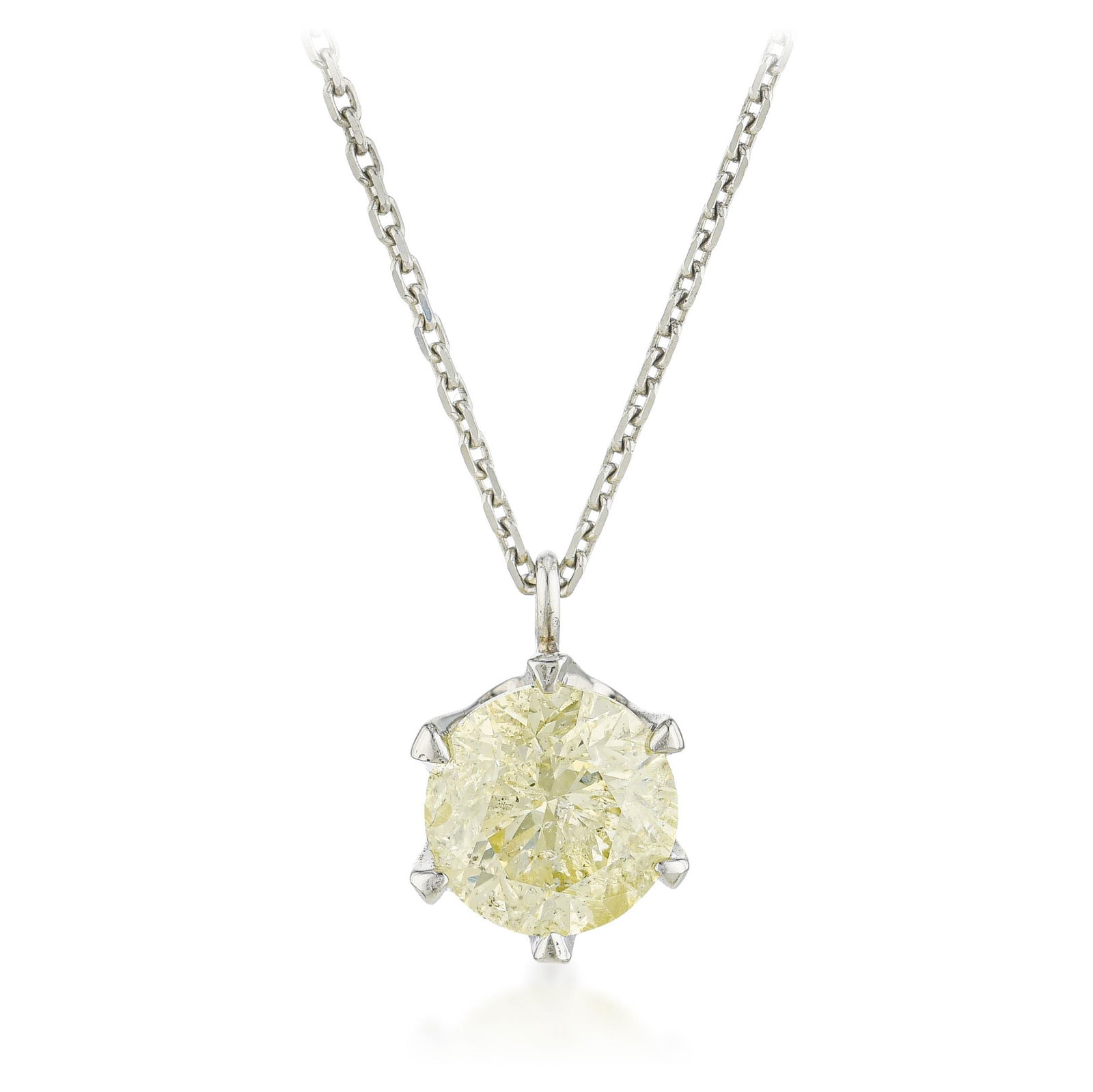 Diamond Solitaire Diamond Pendant.: The fancy yellow diamond occupies a special place in the connoisseur's vocabulary — its warmth is something the rarest D-color stone cannot replicate, a canary glow that seems almost lit from