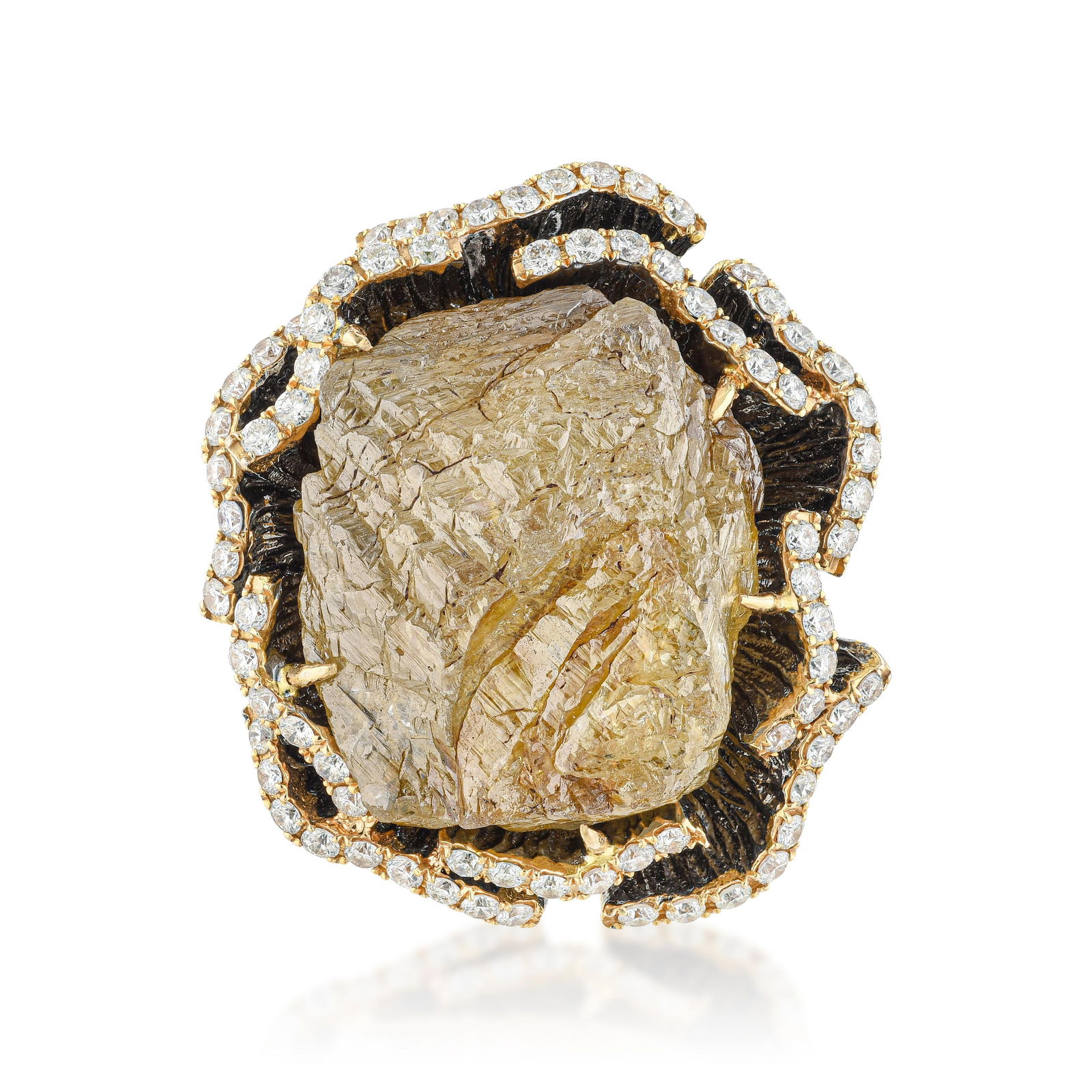 Rough Diamond Flower Ring - 2