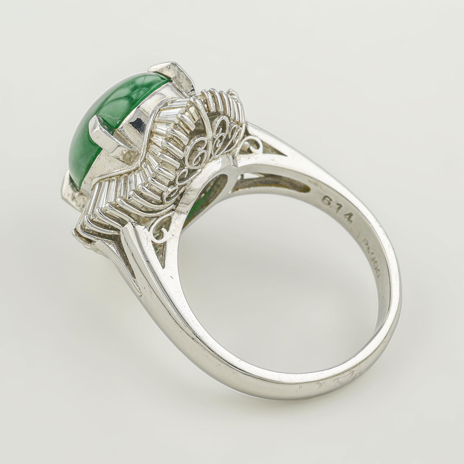 Jade and Diamond Ballerina Ring - 2