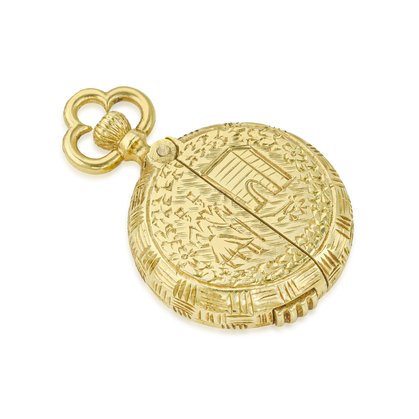 Vintage Herna Gold Pocket Watch - 3