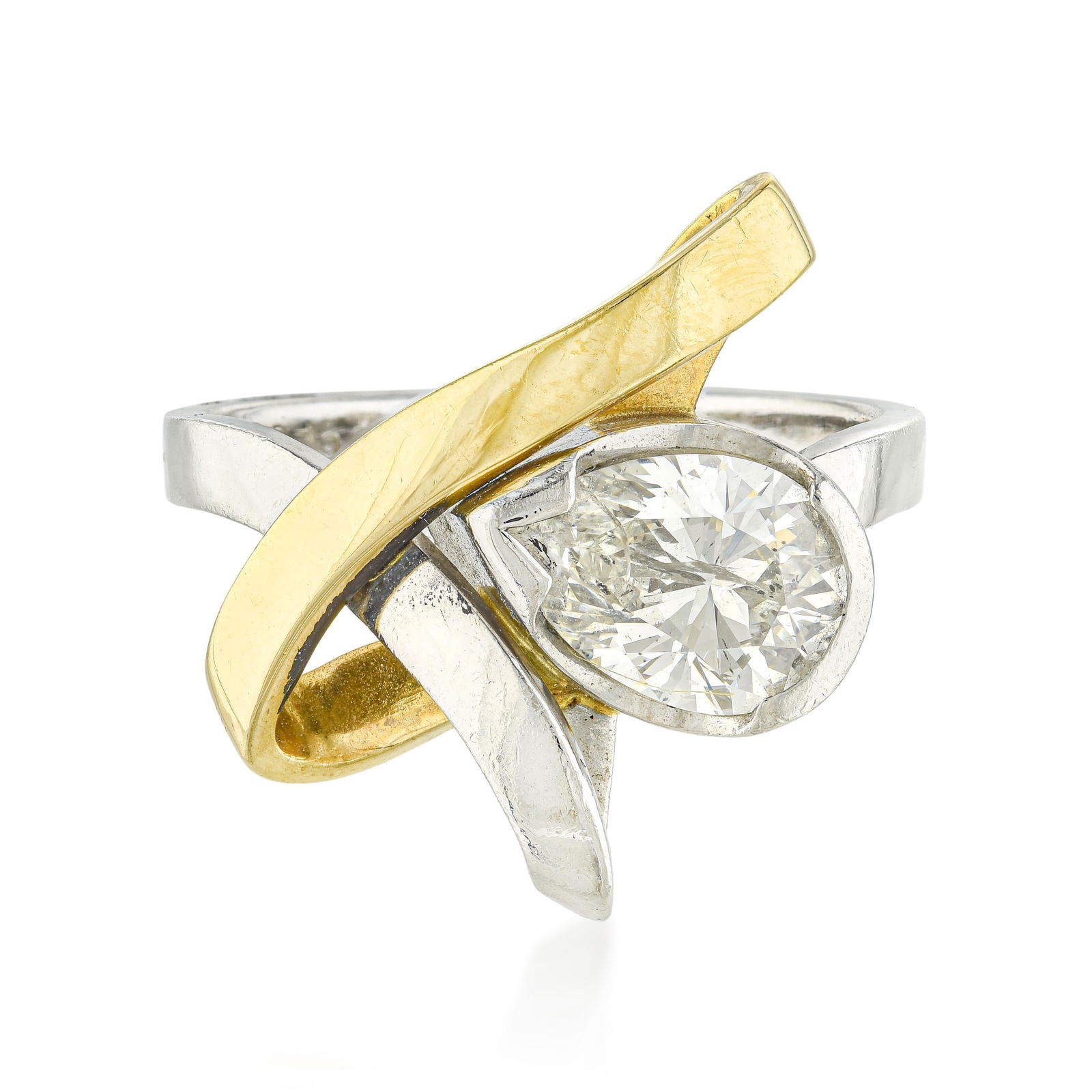 Diamond Ring: ESTIMATED RETAIL PRICE: $5,250* *This is the estimated value a piece of similar quality, craftsmanship, and characteristics could command at retail. The combination of pear-shaped diamonds in