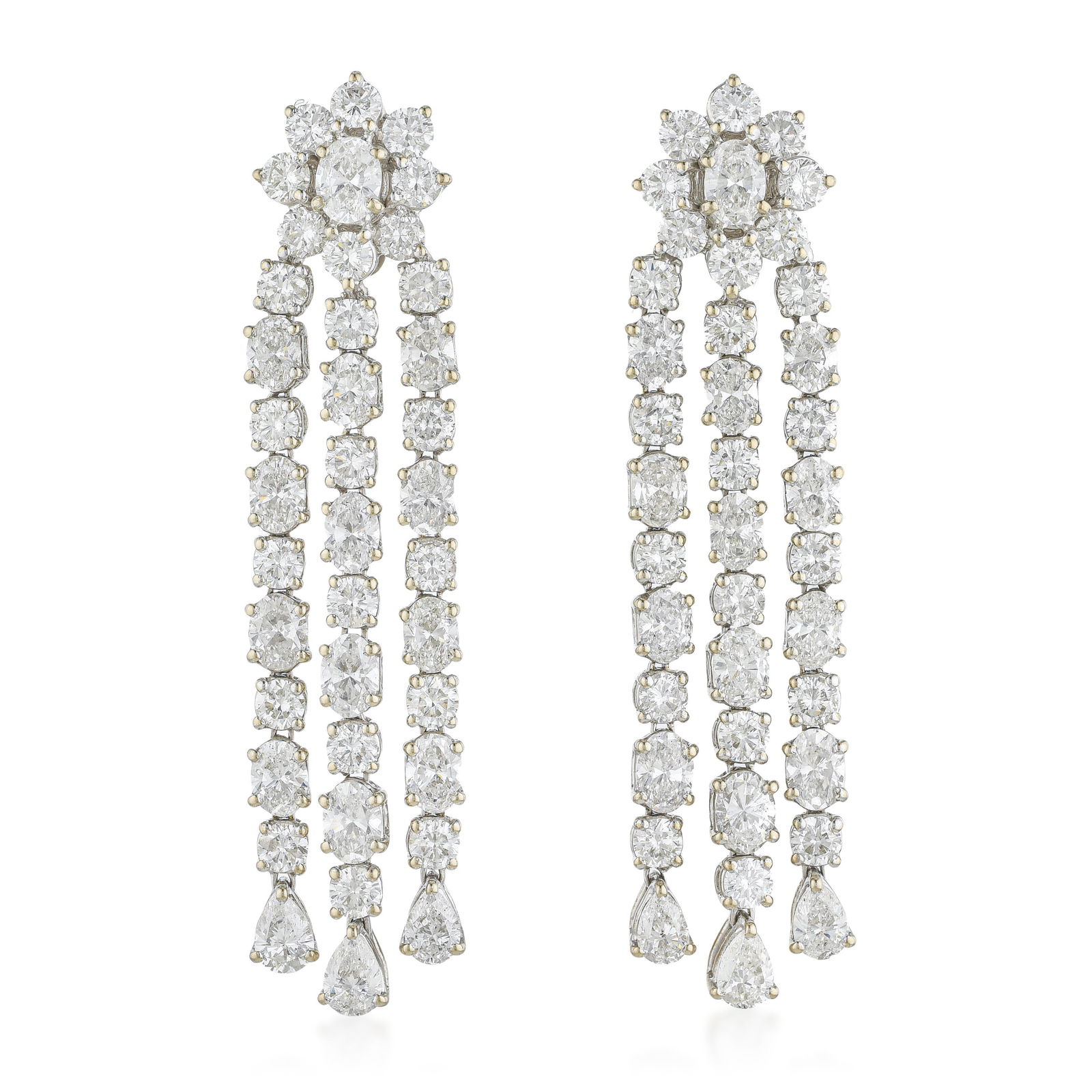 Diamond Tassel Earrings: ESTIMATED RETAIL PRICE: $29,000* *This is the estimated value a piece of similar quality, craftsmanship, and characteristics could command at retail. Diamond tassel earrings in 18K white gold with