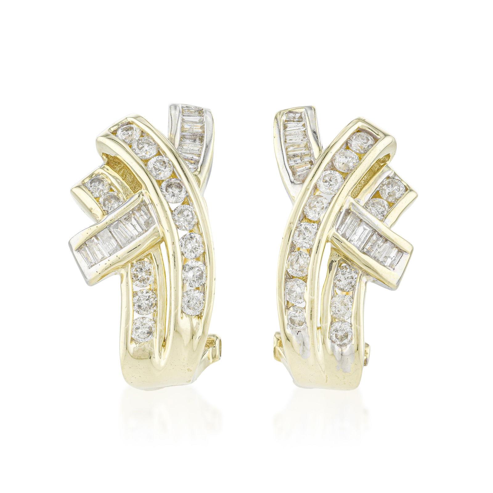 Diamond "X" Motif Earrings - No Reserve Lot (1 of 2)