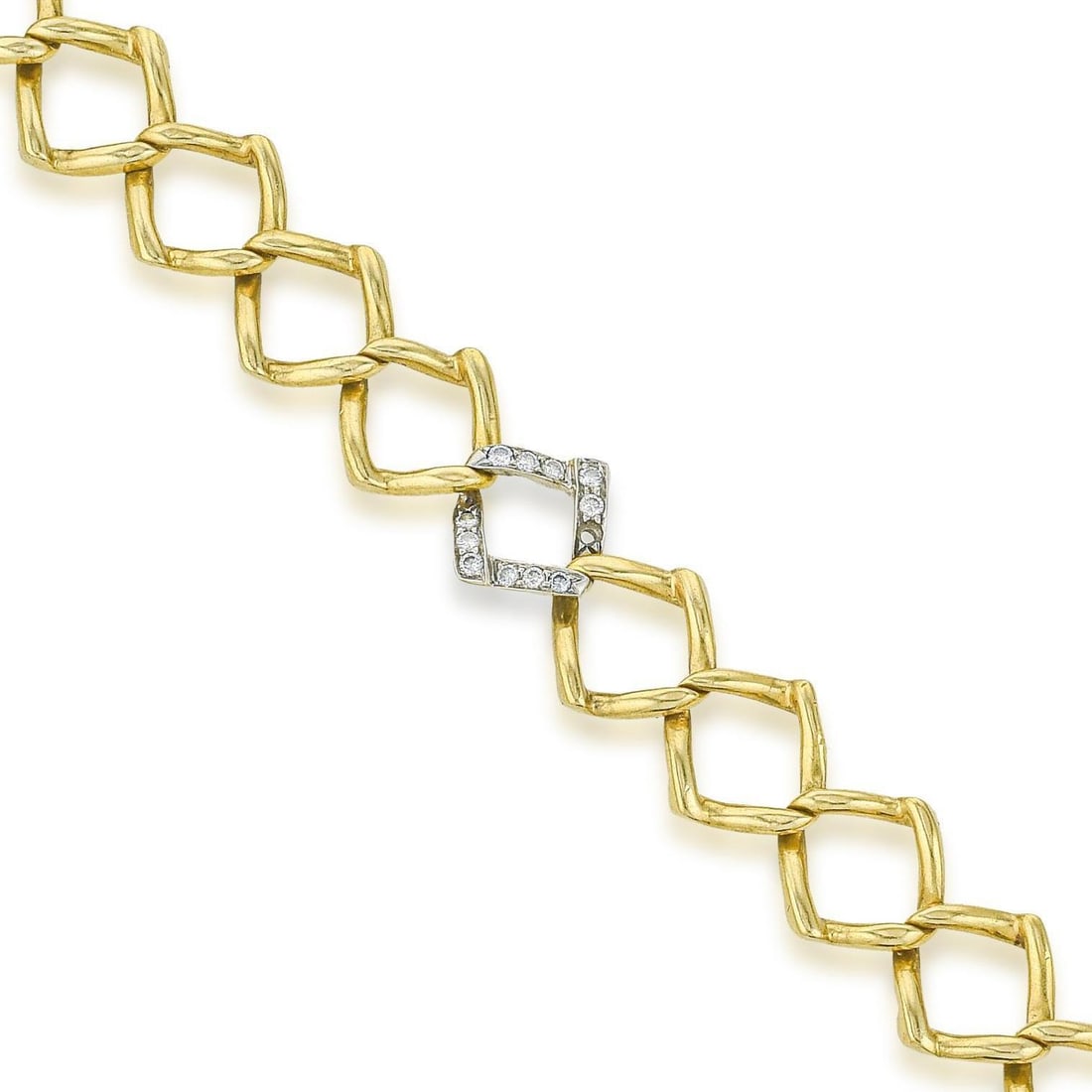 Tiffany & Co. Paloma Picasso Vintage Gold Link and Diamond Bracelet: Paloma Picasso's work for Tiffany & Co. carries a design intelligence distinct from the house's other collaborators — her pieces tend to be architecturally bolder, more sculptural, more
