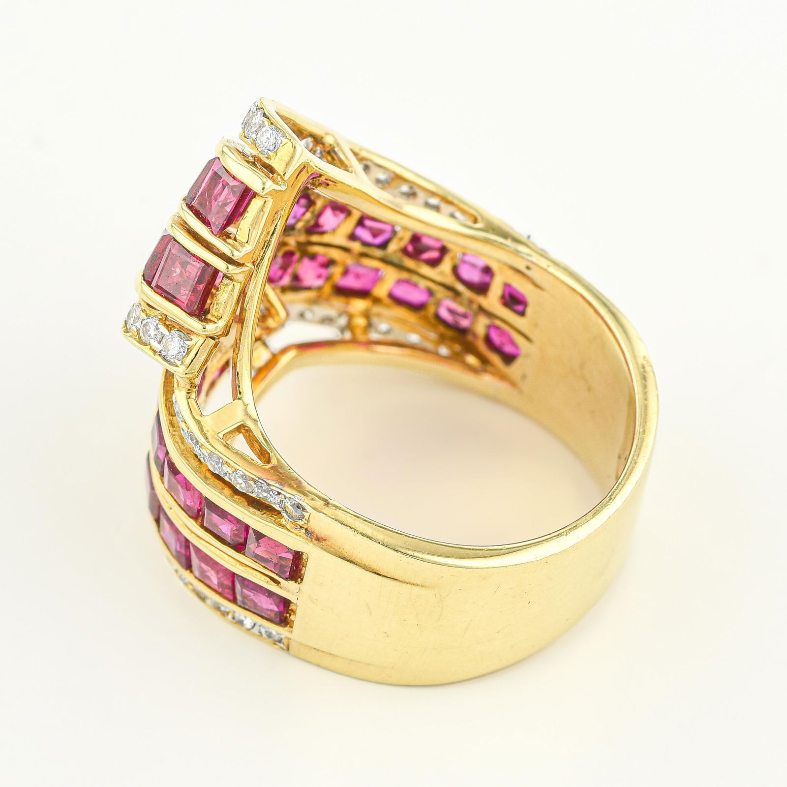 Vintage Ruby and Diamond Cocktail Ring - 2