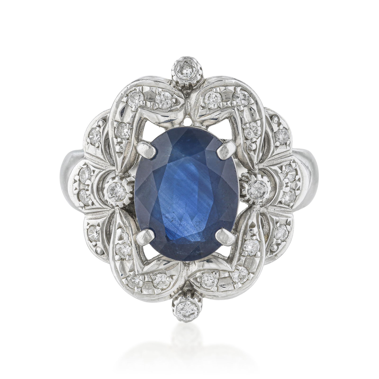 Elegant Sapphire and Diamond Ring (1 of 2)