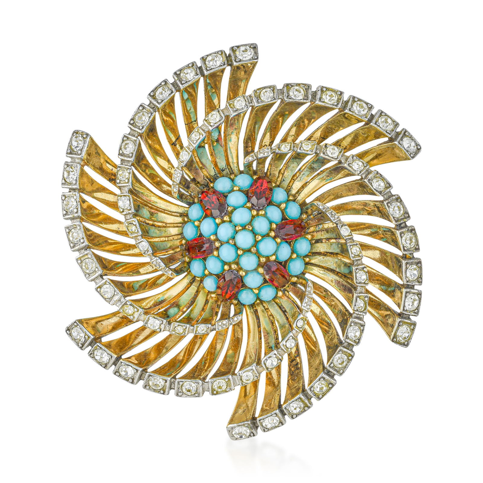 Marcel Boucher Pinwheel Sterling Brooch: ESTIMATED RETAIL PRICE: $1,500**This is the estimated value a piece of similar quality, craftsmanship, and characteristics could command at retail.A Marcel Boucher pinwheel brooch in sterling silver w
