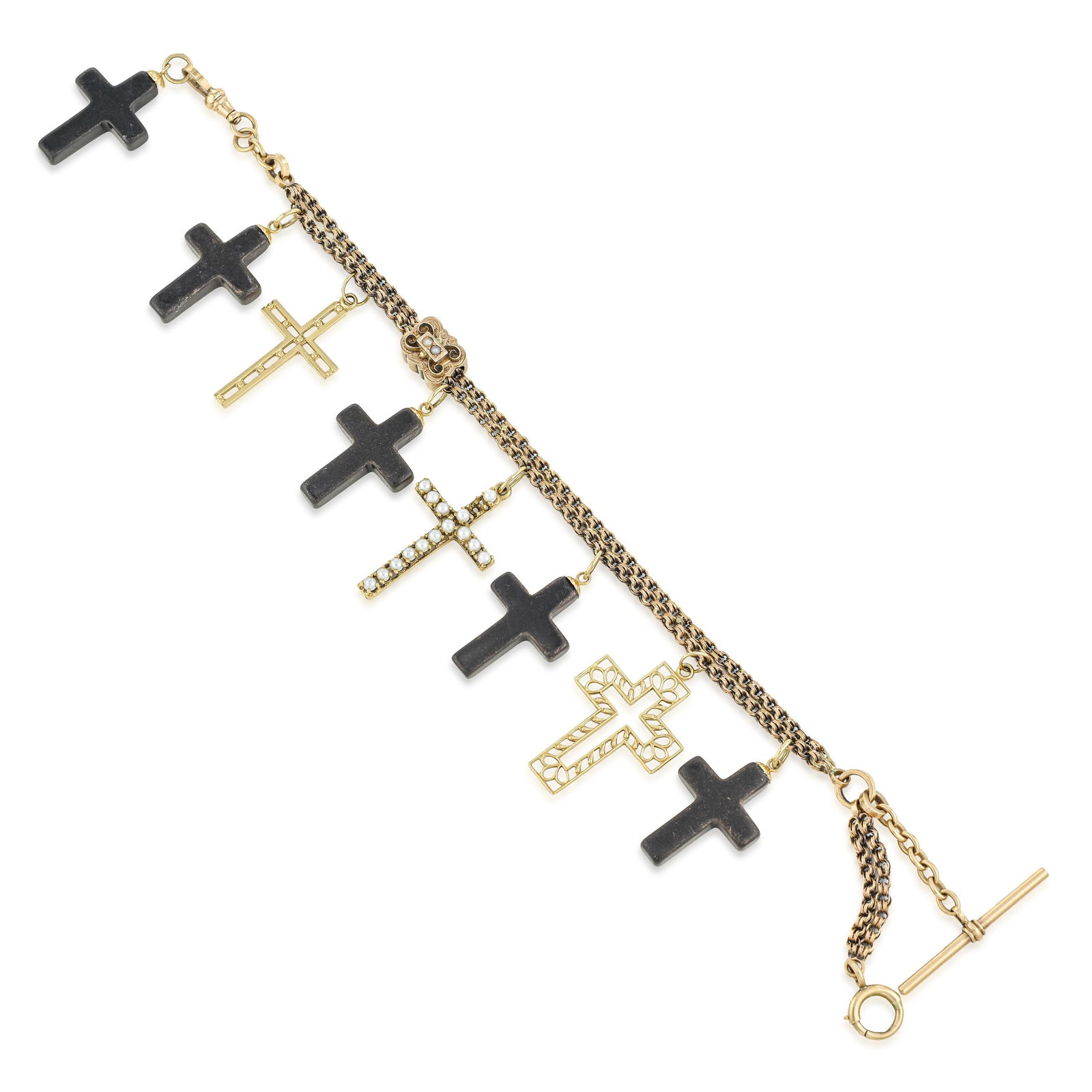 Vintage Multiple Cross Charm Bracelet - 2