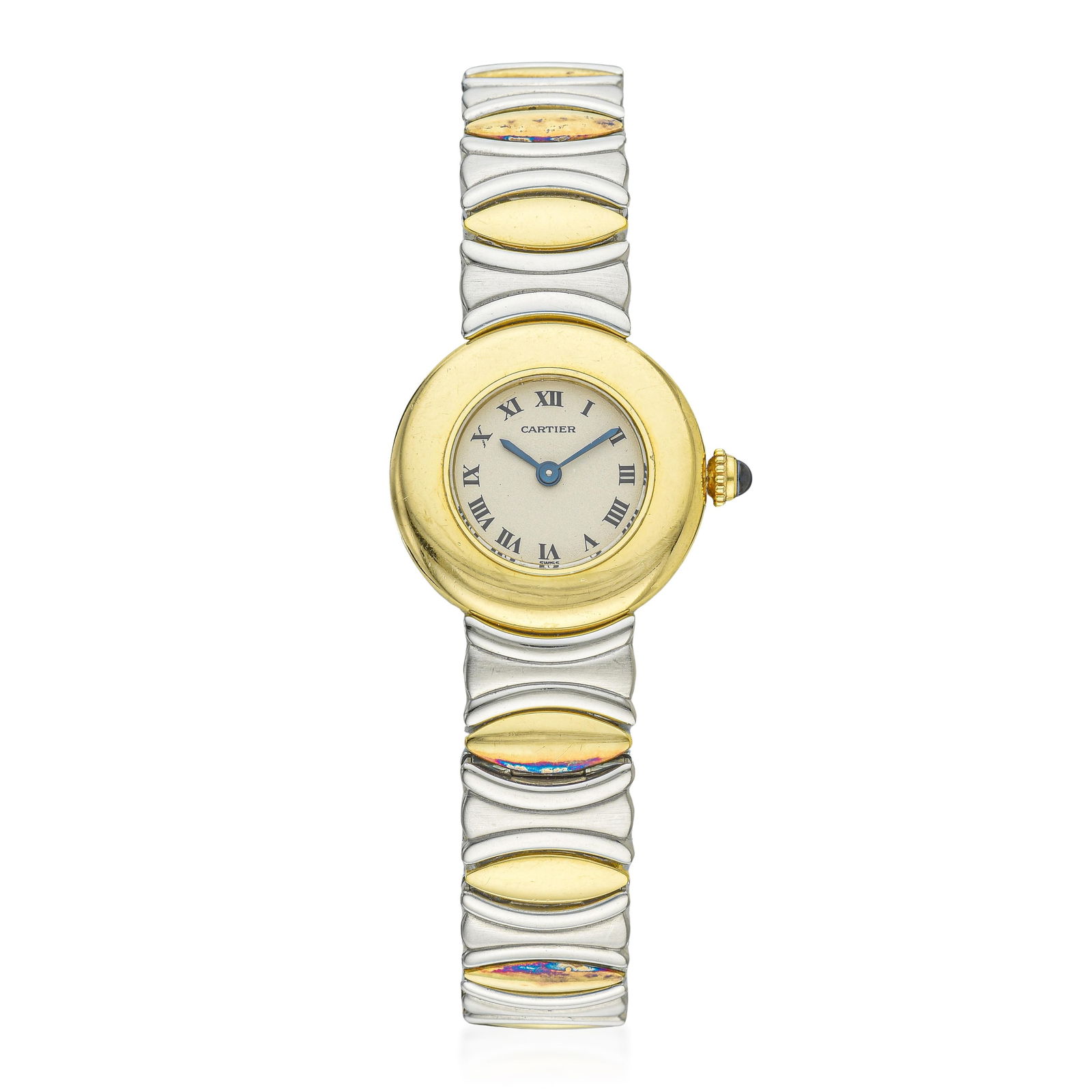 Cartier Colisee in 18K Gold and Steel: ESTIMATED RETAIL PRICE: $10,000* *This is the estimated value a piece of similar quality, craftsmanship, and characteristics could command at retail. Summary of Key Characteristics CIRCA: 1990s 