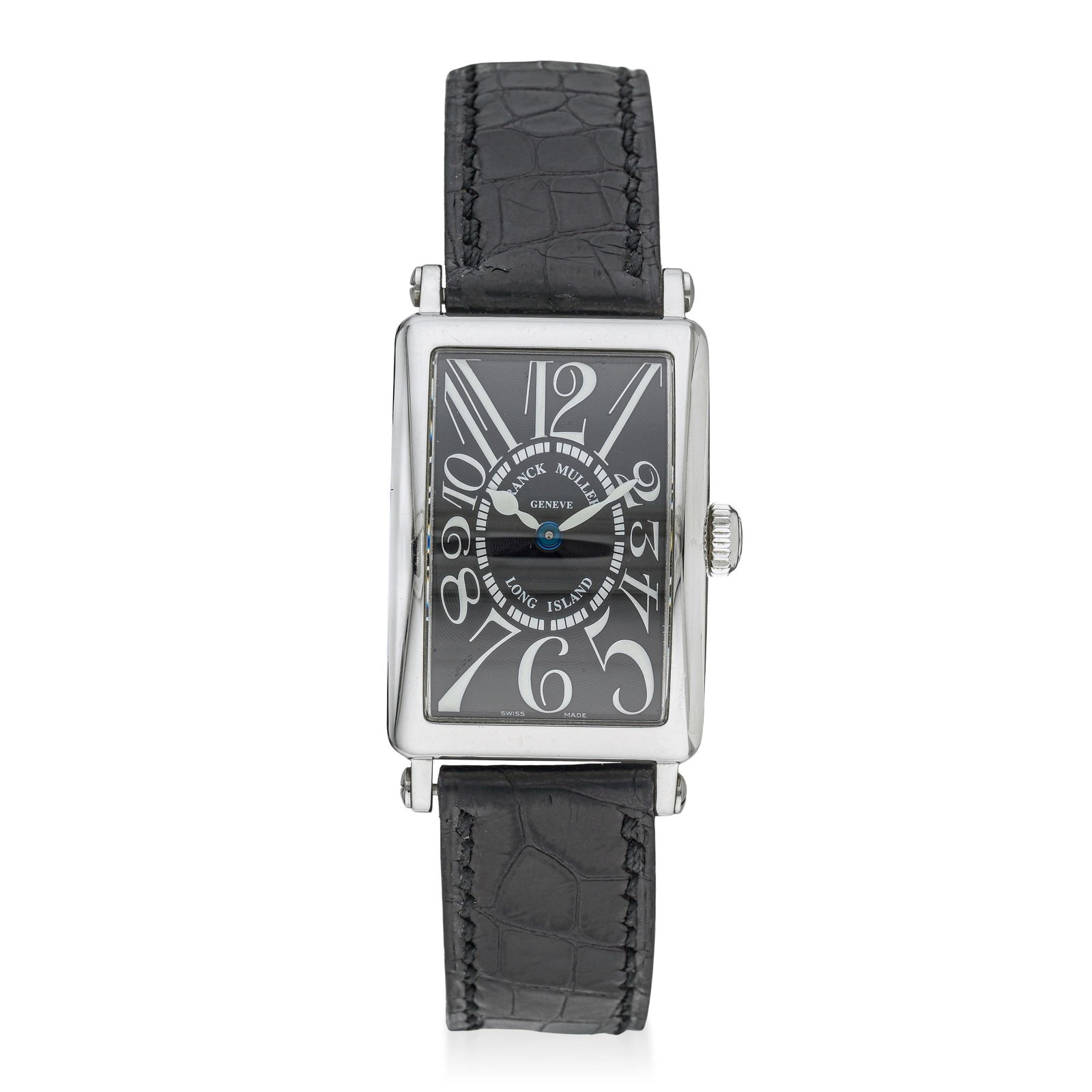 Franck Muller Long Island In Steel: ESTIMATED RETAIL PRICE: $4,000* *This is the estimated value a piece of similar quality, craftsmanship, and characteristics could command at retail. Summary of Key Characteristics CIRCA: 2000s 