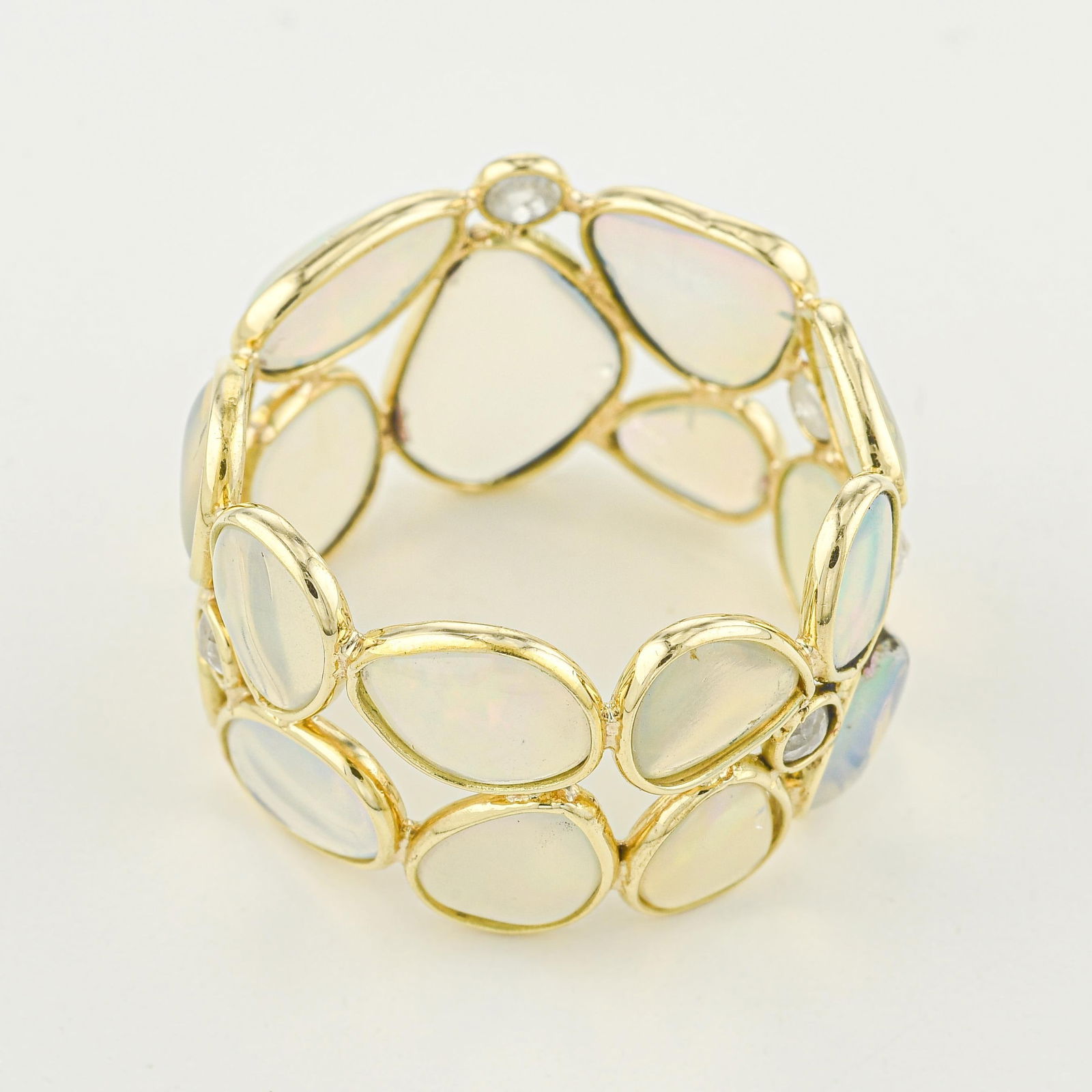 Opal and Diamond Double Stack Ring - 2