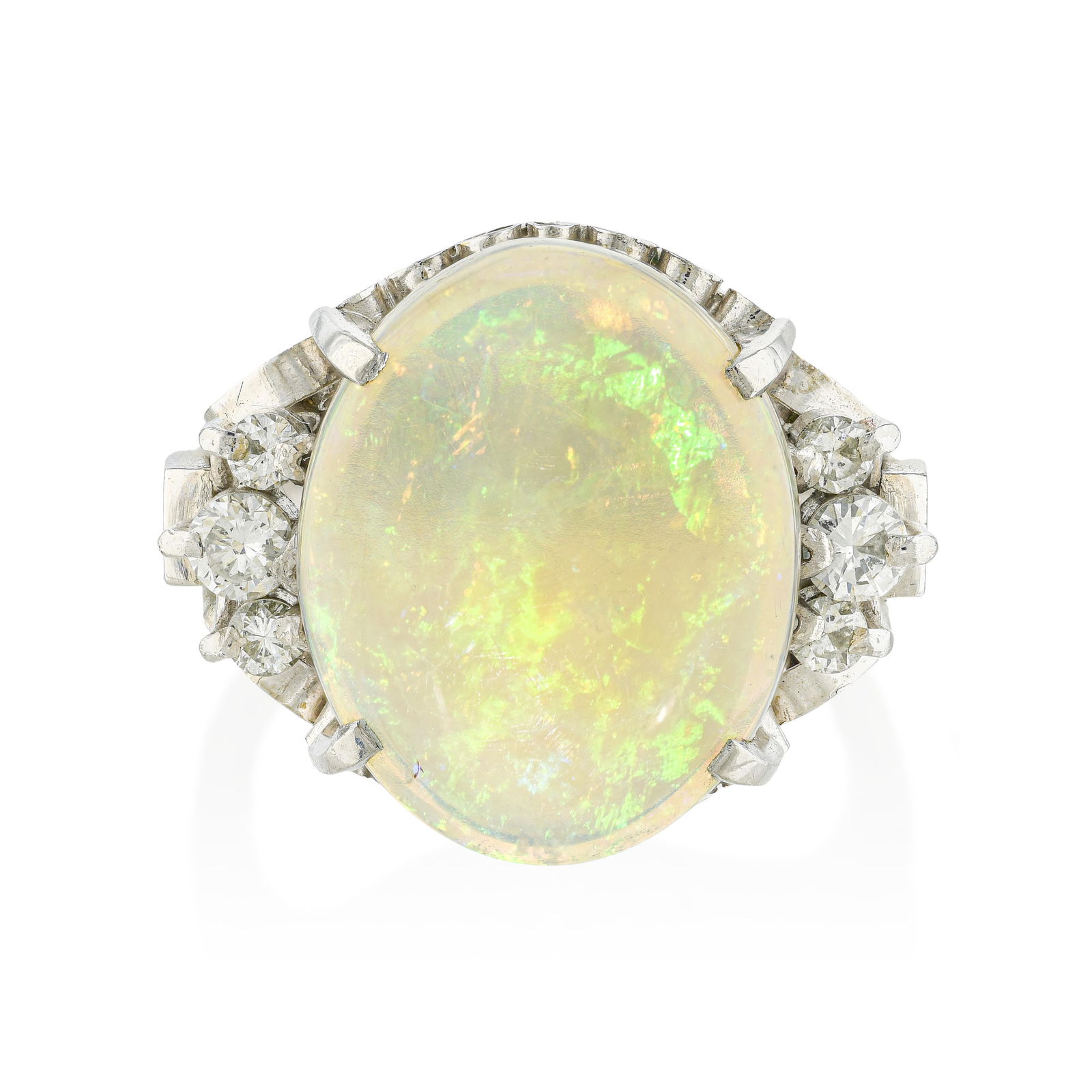 White Opal and Diamond Ring (1 of 3)