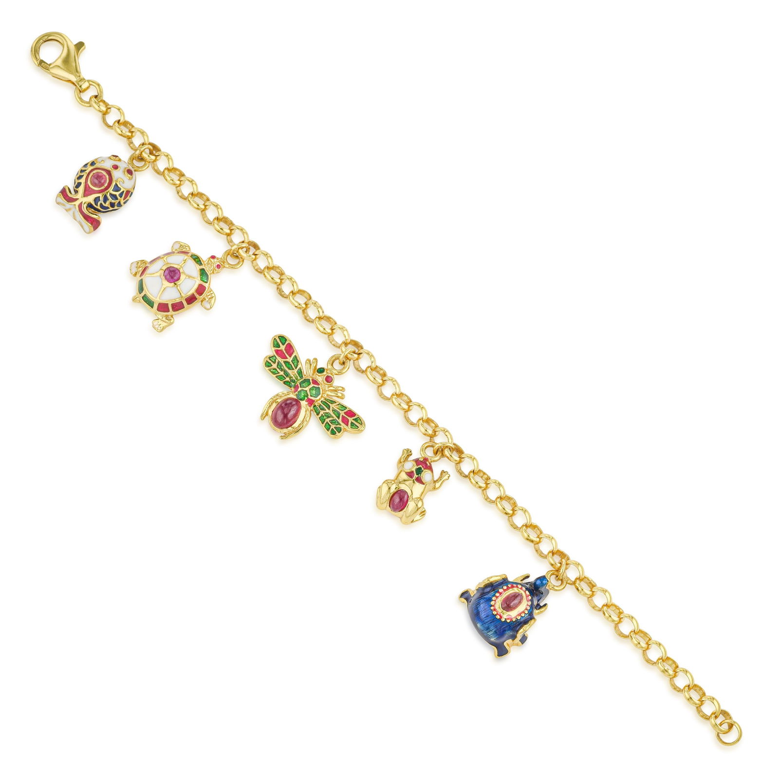 Animal Charm Silver Vermeil Bracelet: ESTIMATED RETAIL PRICE: $550* *This is the estimated value a piece of similar quality, craftsmanship, and characteristics could command at retail. Animal charm bracelet in silver vermeil with