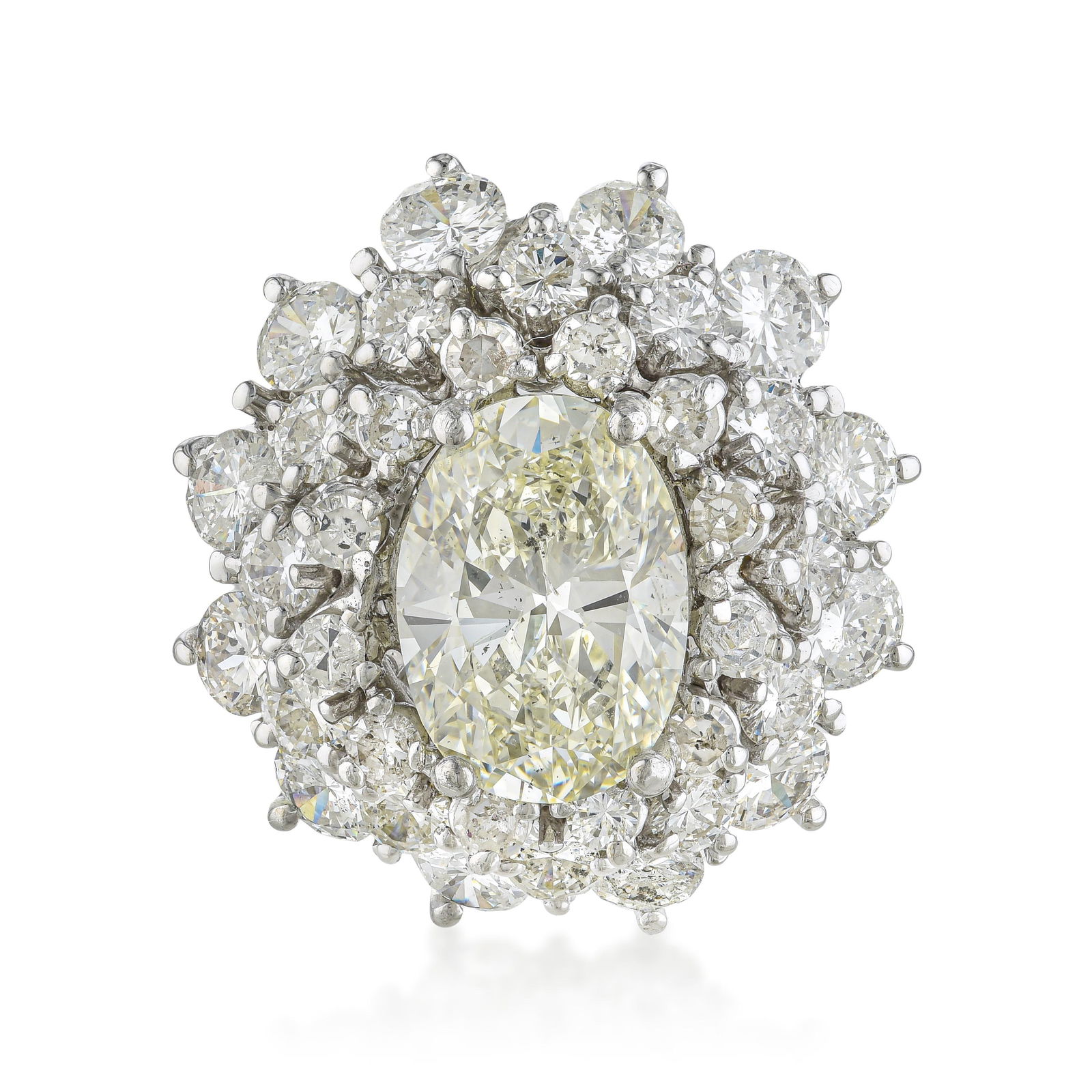 Oval Shape Diamond Cluster Ring - 2