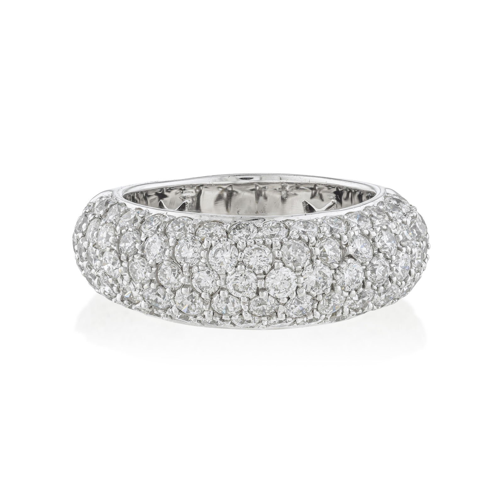 Dome Diamond Pave Ring: ESTIMATED RETAIL PRICE: $9,500**This is the estimated value a piece of similar quality, craftsmanship, and characteristics could command at retail.The dome pavé ring is among the most satisfying